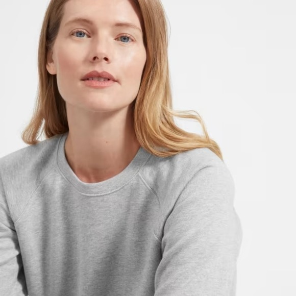 Everlane The Slim Classic French Terry Crew Grey Size XXS NWT - Picture 5 of 6